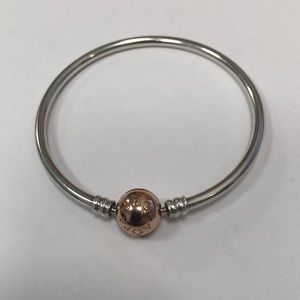Pandora Moments Bangle with Rose Gold Clasp